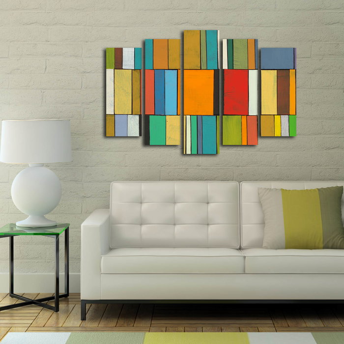 Wallity Set de 5 Cuadros Decorativos en Lienzo 5PATK-218 Multicolor